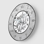 Smile Sparkle Shine Große Wanduhr (Winkel)