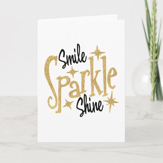 Smile Sparkle Shine Inspiration Karte (Vorderseite)