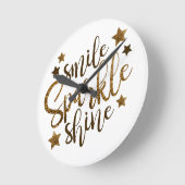 Smile Sparkle Shine Inspiration Wand Runde Wanduhr (Winkel)