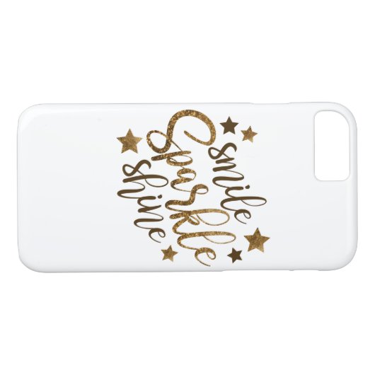 Smile Sparkle Shine Inspiration Zitat Case-Mate iPhone Hülle (Rückseite (Horizontal))