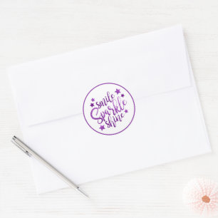 Smile Sparkle Shine Lila Sticker