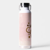 Smile Sparkle Shine Pink Gold Glitzer Motivierend Trinkflasche (Vorne)