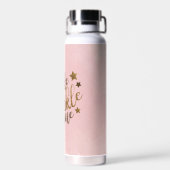 Smile Sparkle Shine Pink Gold Glitzer Motivierend Trinkflasche (Rückseite)
