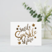 Smile Sparkle Shine Postkarte (Stehend Vorderseite)
