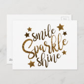 Smile Sparkle Shine Postkarte (Vorne/Hinten)