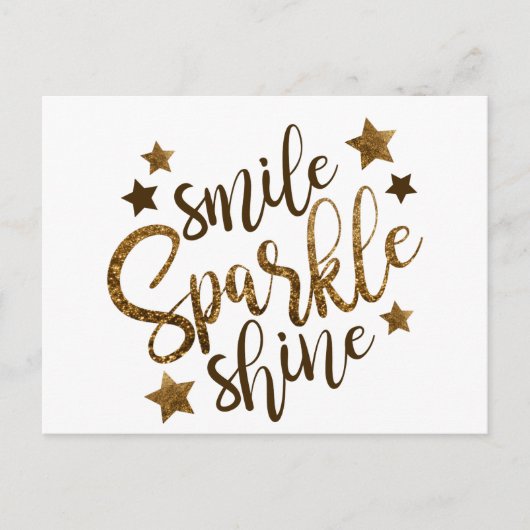 Smile Sparkle Shine Postkarte (Vorderseite)
