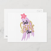 Smile Sparkle Shine Star Word Art Postkarte (Vorne/Hinten)