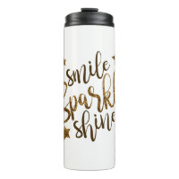Smile Sparkle Shine Travel Mug isolierte Tasse