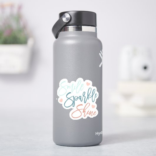 Smile Sparkle Shine wasserdichte Aufkleber (HydroFlask)