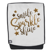 Smile Sparkle Shine Zitat positiv Rucksack (Vorderseite)