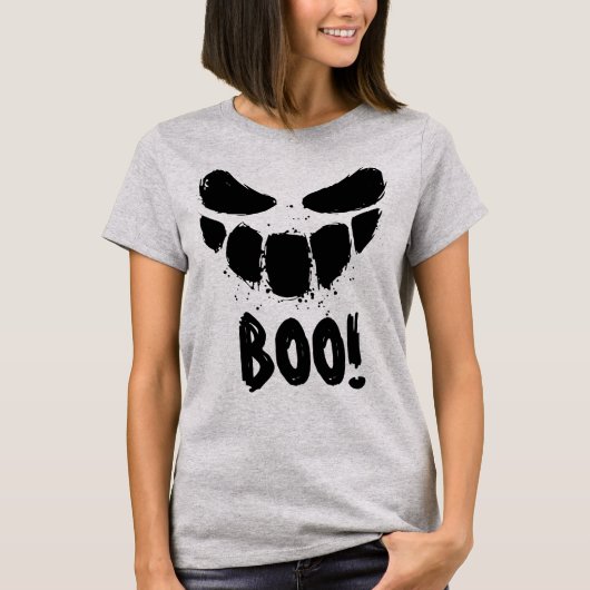 Smile Spooky Gesicht glücklich Halloween T-Shirt (Vorderseite)