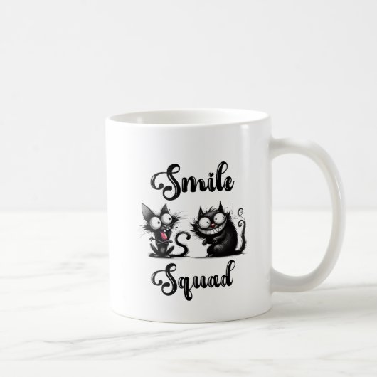 Smile Squad mit lustigem Katzen-Design Kaffeetasse (Rechts)