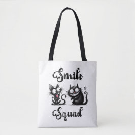 Smile Squad mit lustigem Katzen-Design Tasche