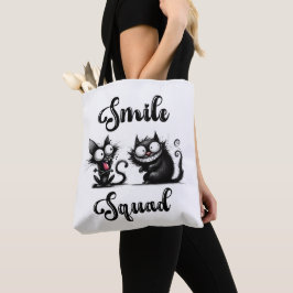 Smile Squad mit lustigem Katzen-Design Tasche