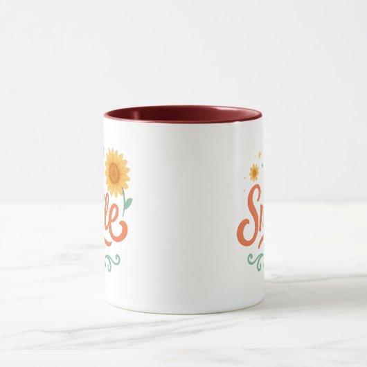 Smile Sunflower Coffee Mug | Positive Vibes Tasse (Zentrum)