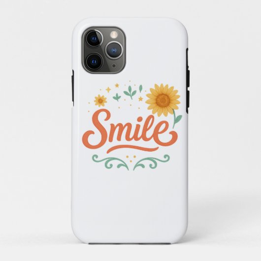 Smile Sunflower iPhone 11 Pro Case | Positive Vibe (Rückseite)