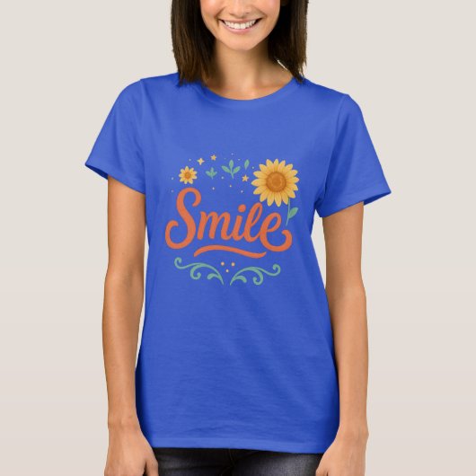 Smile Sunflower T-Shirt | Positive Vibes tee (Vorderseite)