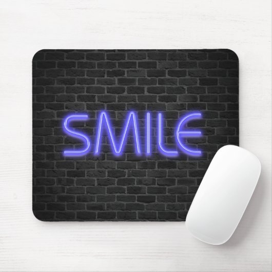 SMILE Text in Neonleuchten auf Backstein Mousepad (Mit Mouse)