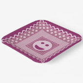 Smile Tile Party Teller in Rosa (Gewinkelt)