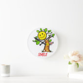 "Smile Tree" Positive Vibes Runde Wanduhr (Zuhause)