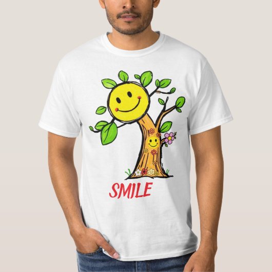 "Smile Tree" Positive Vibes T-Shirt (Vorderseite)