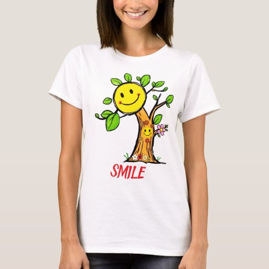 "Smile Tree" Positive Vibes T-Shirt (Vorderseite)