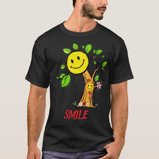 "Smile Tree" Positive Vibes T-Shirt (Vorderseite)
