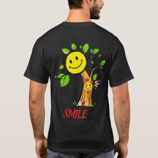 "Smile Tree" Positive Vibes T-Shirt (Rückseite)