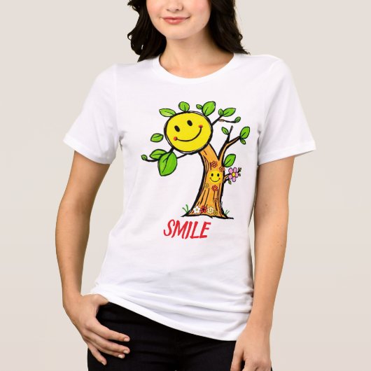 "Smile Tree" Positive Vibes Tri-Blend Shirt (Vorderseite)