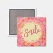 Smile Trendy Hübsch floral Inspiration Magnet (Vorderseite/Rückseite)