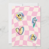 Smile Trendy Retro Birthday Einladung (Rückseite)