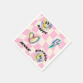 Smile Trendy Retro Birthday Serviette (Ecke)