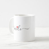 Smile Typografie Kaffeetasse (Vorderseite Links)