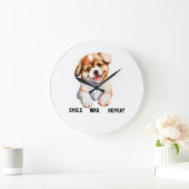 SMILE WAG REPEAT -CUTE DOG GROßE WANDUHR (Zuhause)