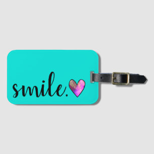 SMILE - Wasserfarbenes Herz Gepäckanhänger