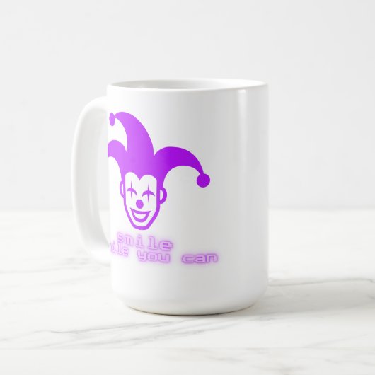 Smile while You Can _ Neon Joker Streetwear Design Kaffeetasse (Vorderseite Links)