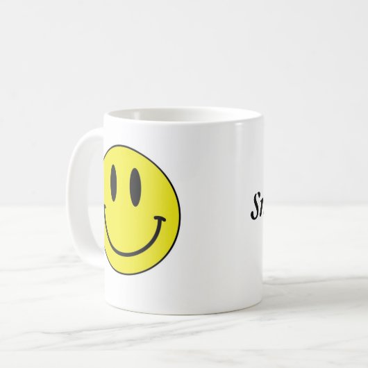 Smile World 11oz Kaffeetasse (Vorderseite Links)
