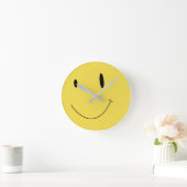 Smile Yellow Happy Face 009 Runde Wanduhr (Zuhause)