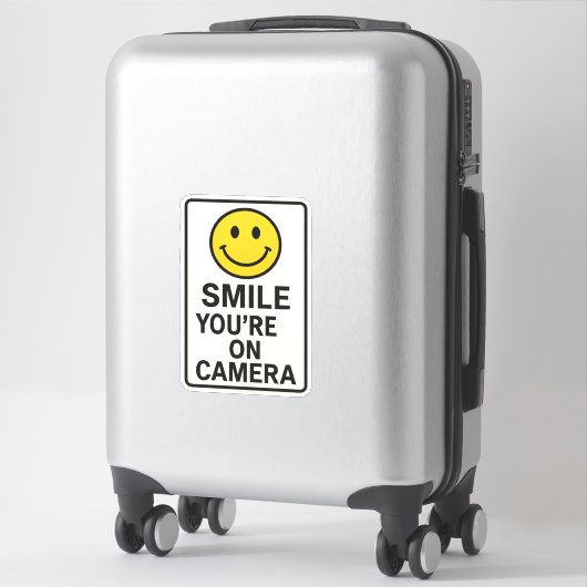 Smile You're on Camera Sign Aufkleber (Koffer)