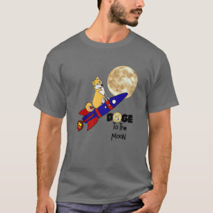 Smilecryptos Spaß Shiba Inu auf Rocket Dogecoin bi T-Shirt
