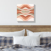 SmileGeometric Wave Wall Art - Skandinavische Lein Leinwanddruck (Insitu (Schlafzimmer))