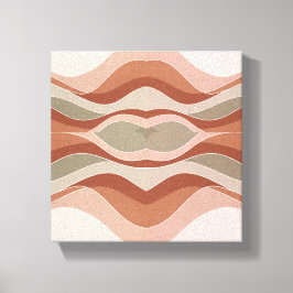 SmileGeometric Wave Wall Art - Skandinavische Lein Leinwanddruck