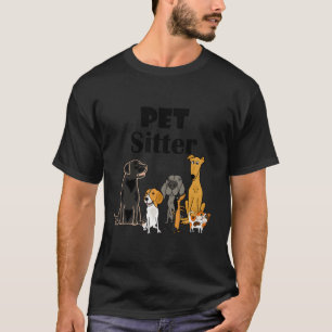 Smilehdtees Funny Pet Sitter Hund und Katze Cartoo T-Shirt