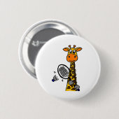 Smilemoreteesa Funny Giraffe Playing Badminton Car Button (Vorne & Hinten)