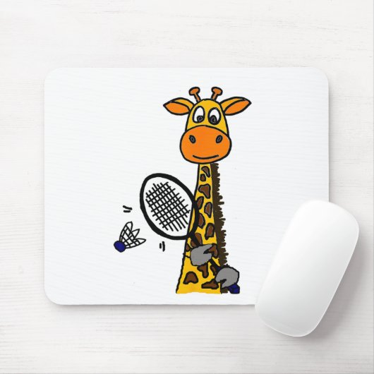 Smilemoreteesa Funny Giraffe Playing Badminton Car Mousepad (Mit Mouse)