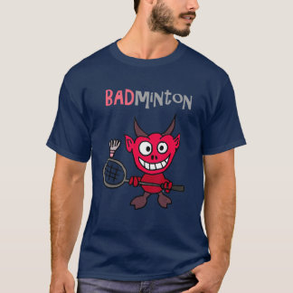 Smilenows Funny Devil spielen Badminton Pub T-Shirt