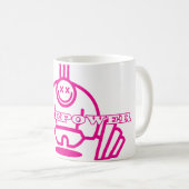 Smilepower rosa kaffeetasse (VorderseiteRechts)