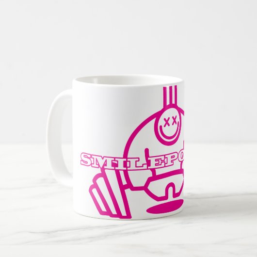 Smilepower rosa kaffeetasse (Vorderseite Links)