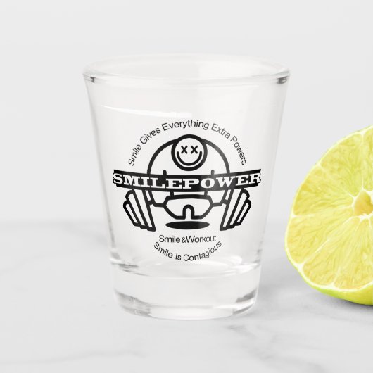 Smilepower Schnapsglas (Vorderseite)