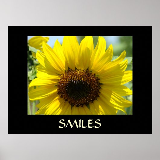 SMILES Art Print Yellow SUNFLOWERS Poster (Vorne)
